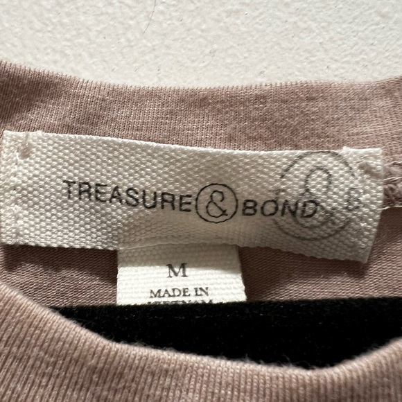 NWOT Treasure & Bond Side Ruched Beige Body-Con Dress - Medium - Picture 4 of 5